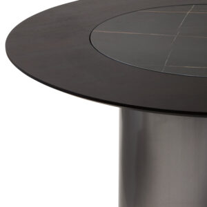 Imperia Round Veneer Dining Table with Ceramic Lazy Susan