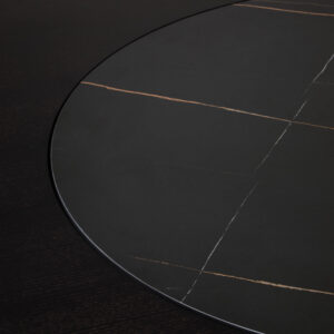 Imperia Round Veneer Dining Table with Ceramic Lazy Susan