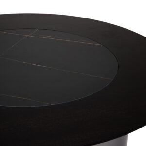 Imperia Round Veneer Dining Table with Ceramic Lazy Susan
