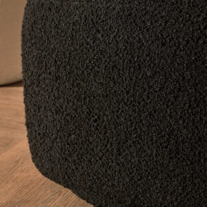 Oliveto Black Boucle Curved Swivel Armchair