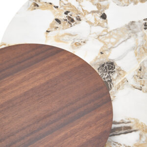 Imperia 3 Tier Round Ceramic Marble Effect Coffee Table