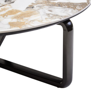 Imperia 3 Tier Round Ceramic Marble Effect Coffee Table