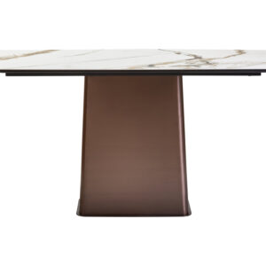 Imperia White Ceramic Marble Effect Rectangular Dining Table