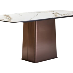 Imperia White Ceramic Marble Effect Rectangular Dining Table