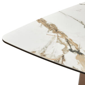 Imperia White Ceramic Marble Effect Rectangular Dining Table