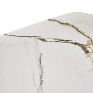 Imperia White Ceramic Marble Effect Rectangular Dining Table
