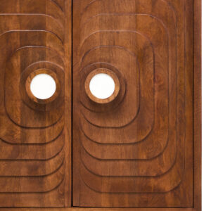 Sangar Two Door Mango Wood Carved Cabinet