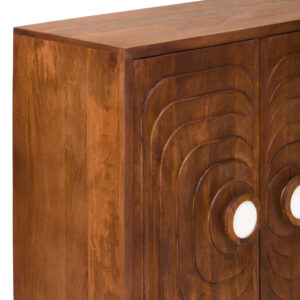 Sangar Two Door Mango Wood Carved Cabinet