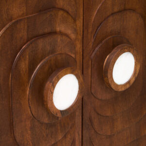 Sangar Two Door Mango Wood Carved Cabinet