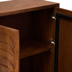 Sangar Two Door Mango Wood Carved Cabinet