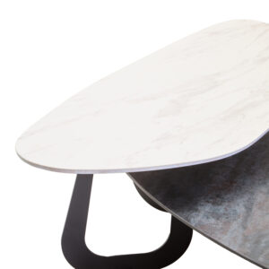Imperia 2 Tier Large Asymmetrical Ceramic Coffee Table