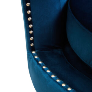 Hestia Blue Velvet Swivel Chair