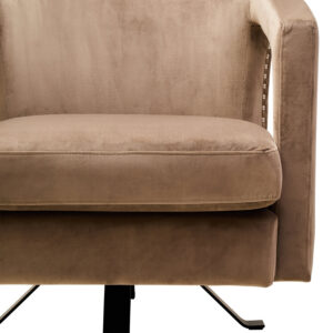 Hestia Mink Velvet Swivel Chair