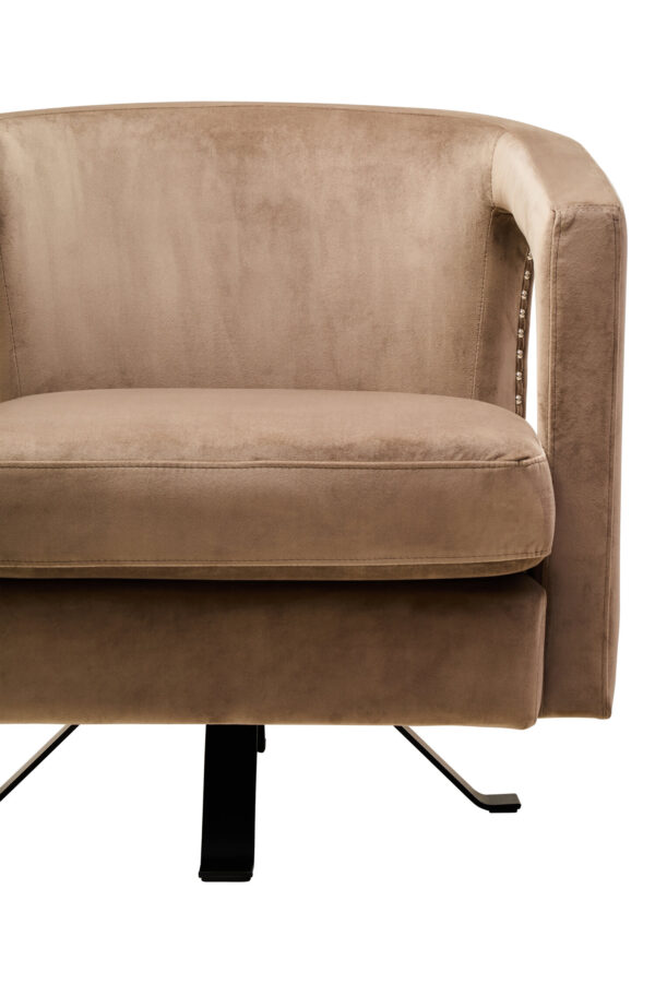 Hestia Mink Velvet Swivel Chair