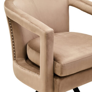 Hestia Mink Velvet Swivel Chair