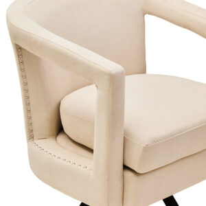 Hestia Beige Velvet Swivel Chair