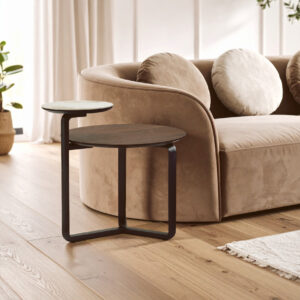 Imperia 2 Tier Round Veneer and Ceramic Coffee Table