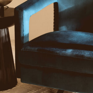 Hestia Blue Velvet Swivel Chair