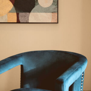 Hestia Blue Velvet Swivel Chair