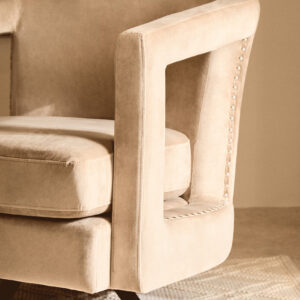 Hestia Mink Velvet Swivel Chair