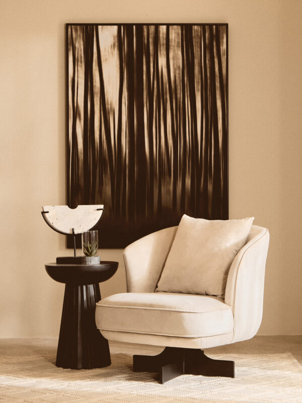 Hale Cream Velvet Swivel Chair