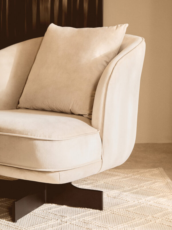 Hale Cream Velvet Swivel Chair