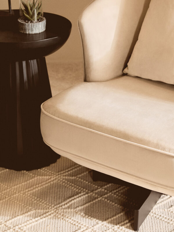 Hale Cream Velvet Swivel Chair