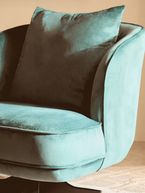 Hale Azure Velvet Swivel Chair