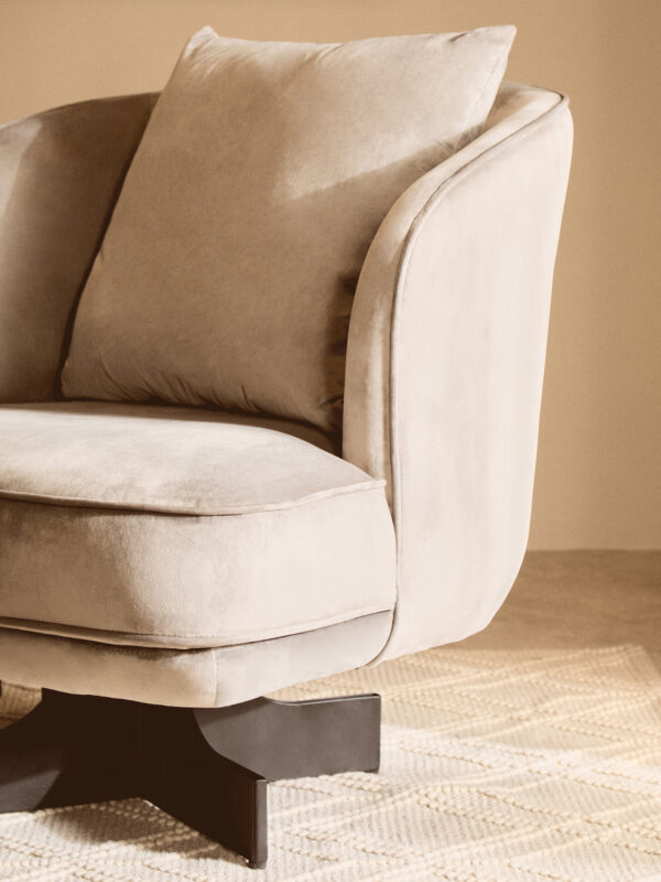 Hale Grey Velvet Swivel Chair