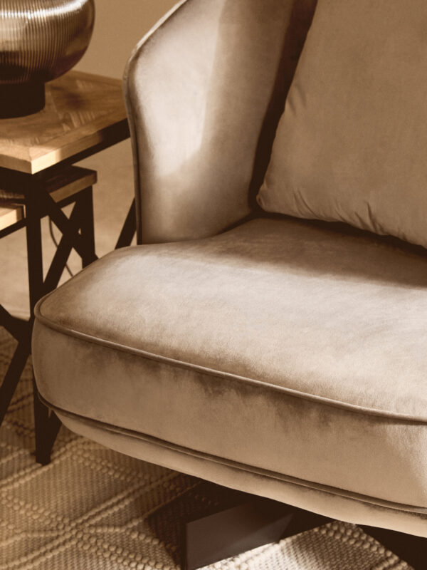 Hale Grey Velvet Swivel Chair
