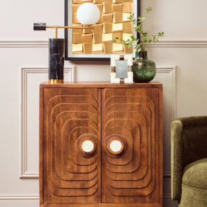Sangar Two Door Mango Wood Carved Cabinet