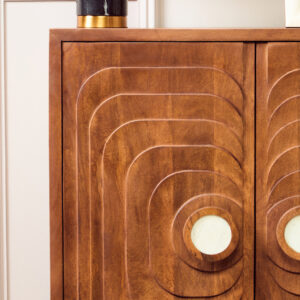 Sangar Two Door Mango Wood Carved Cabinet