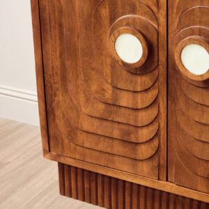Sangar Two Door Mango Wood Carved Cabinet