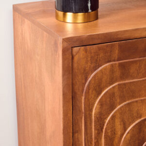 Sangar Two Door Mango Wood Carved Cabinet