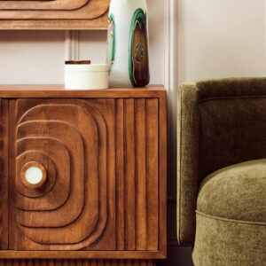 Sangar Two Door Mango Wood Carved Sideboard