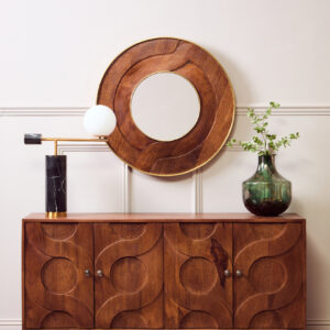 Siva Four Door Mango Wood Hammered Sideboard