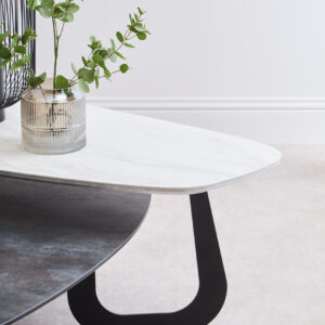 Imperia 2 Tier Large Asymmetrical Ceramic Coffee Table