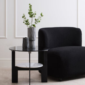 Imperia Round Grey Glass And Ceramic Small Coffee Table