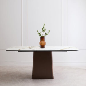 Imperia White Ceramic Marble Effect Rectangular Dining Table
