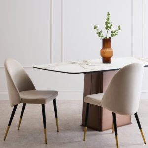 Imperia White Ceramic Marble Effect Rectangular Dining Table