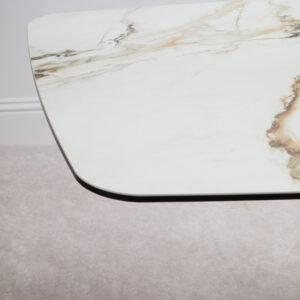 Imperia White Ceramic Marble Effect Rectangular Dining Table