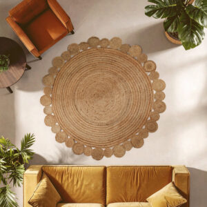 Bosie Demir Round Jute Rug with Circular Edges