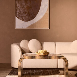 Bosie Safira Large Abstract Hair On Leather Rug