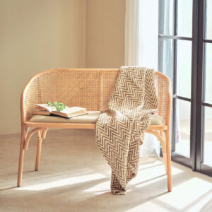 Bosie Chevron Beige Woven Throw