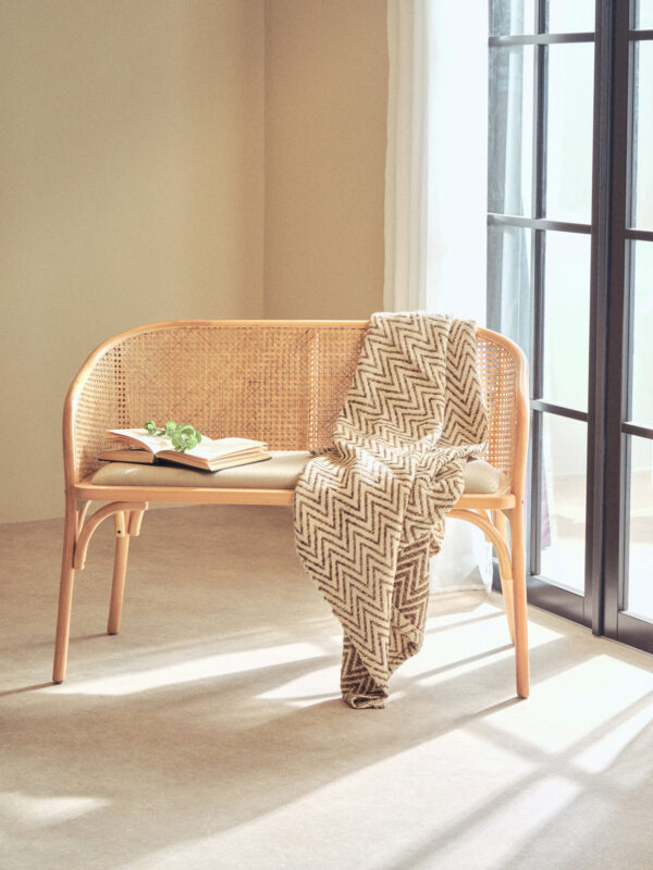Bosie Chevron Beige Woven Throw