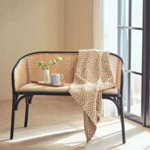 Bosie Chevron Beige Woven Throw