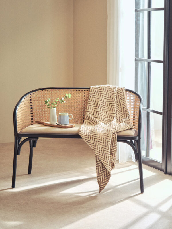 Bosie Chevron Beige Woven Throw