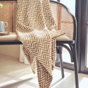 Bosie Chevron Beige Woven Throw