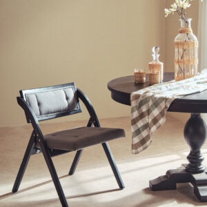 Cebu Grey and Black Elm Wood Folding Chair