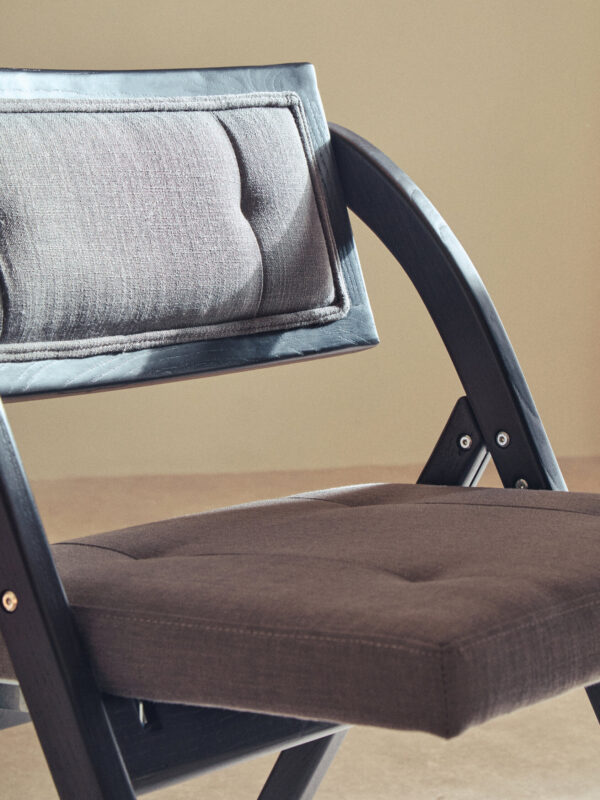 Cebu Grey and Black Elm Wood Folding Chair